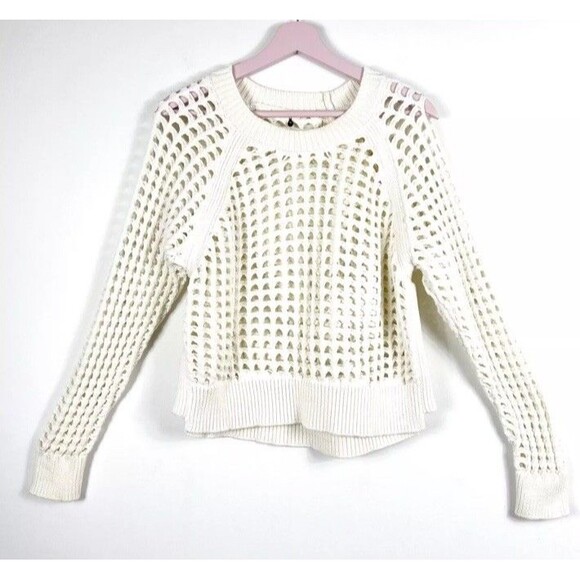 Rebecca Taylor Sweaters - Rebecca Taylor Neiman Marcus Womens Size Medium Sweater Open Knit Ivory Boho